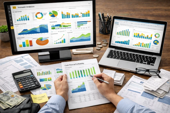 Financial reporting and KPI dashboard for business accounting
